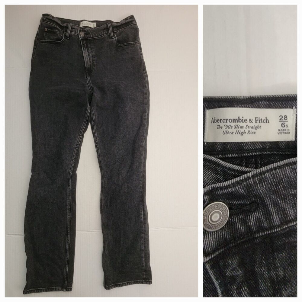 Abercrombie & Fitch Jeans 28/6S Crisscross Waist 90s Straight Ultra Hi Rise